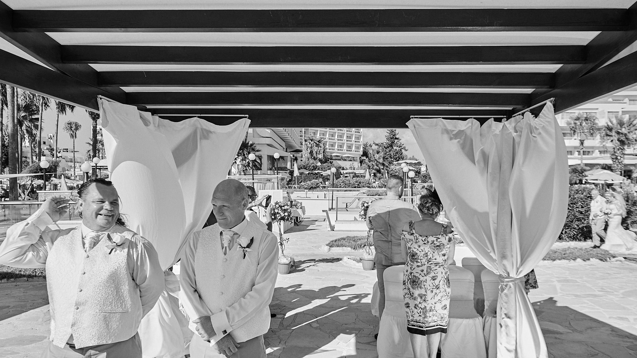 Monochrome, Black and White, B&W, Wedding photography of Kara and Ian taken at The Sentido Cypria Bay, in Pafos, Cyprus by Cyprus Wedding photographer - Richard King. September 2018. The wedding included a trip on a wedding bus. Monochrome, Black and White, B&W, Wedding photography of Kara and Ian taken at The Sentido Cypria Bay, in Pafos, Cyprus by Cyprus Wedding photographer - Richard King. September 2018. The wedding included a trip on a wedding bus.