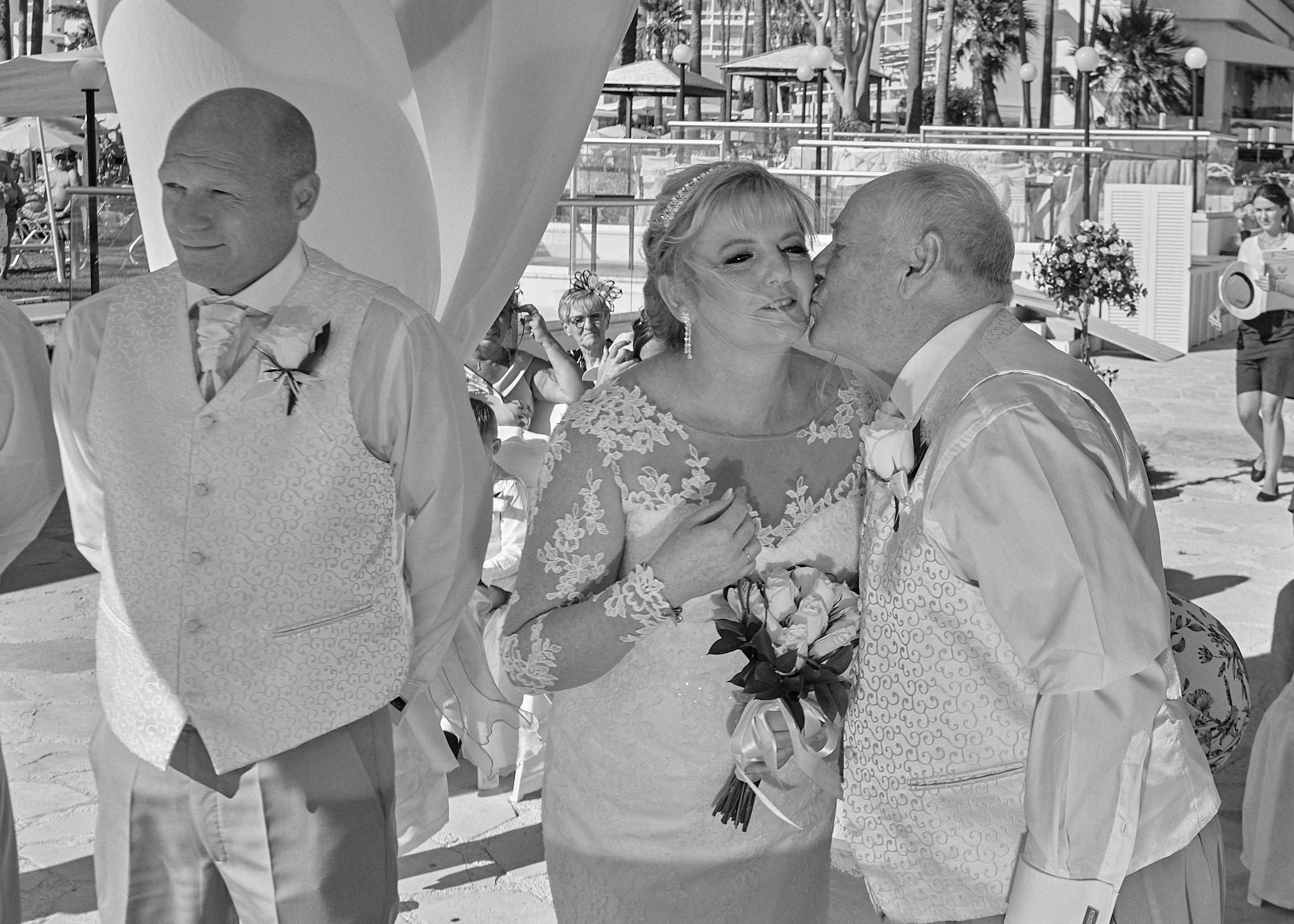 Monochrome, Black and White, B&W, Wedding photography of Kara and Ian taken at The Sentido Cypria Bay, in Pafos, Cyprus by Cyprus Wedding photographer - Richard King. September 2018. The wedding included a trip on a wedding bus. Monochrome, Black and White, B&W, Wedding photography of Kara and Ian taken at The Sentido Cypria Bay, in Pafos, Cyprus by Cyprus Wedding photographer - Richard King. September 2018. The wedding included a trip on a wedding bus.