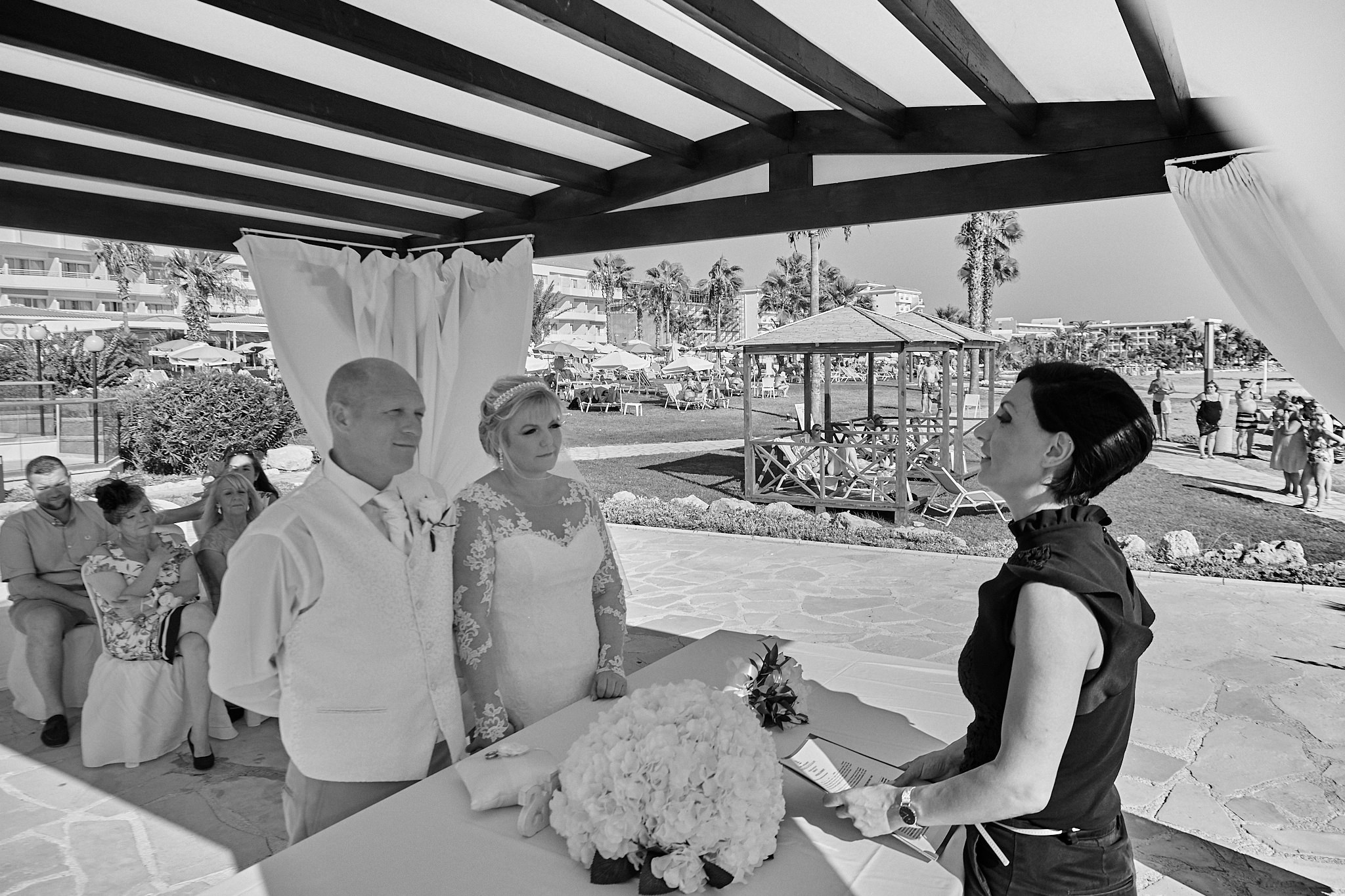 Monochrome, Black and White, B&W, Wedding photography of Kara and Ian taken at The Sentido Cypria Bay, in Pafos, Cyprus by Cyprus Wedding photographer - Richard King. September 2018. The wedding included a trip on a wedding bus. Monochrome, Black and White, B&W, Wedding photography of Kara and Ian taken at The Sentido Cypria Bay, in Pafos, Cyprus by Cyprus Wedding photographer - Richard King. September 2018. The wedding included a trip on a wedding bus.