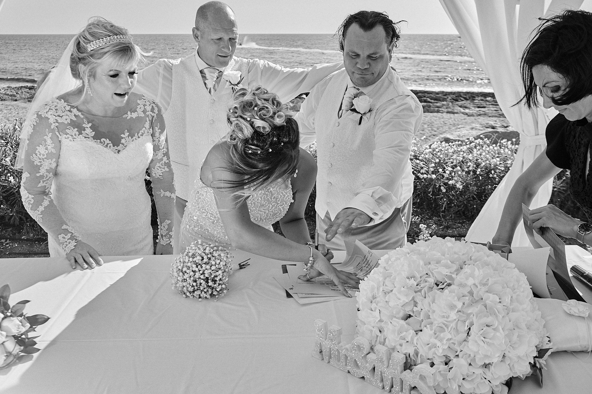 Monochrome, Black and White, B&W, Wedding photography of Kara and Ian taken at The Sentido Cypria Bay, in Pafos, Cyprus by Cyprus Wedding photographer - Richard King. September 2018. The wedding included a trip on a wedding bus. Monochrome, Black and White, B&W, Wedding photography of Kara and Ian taken at The Sentido Cypria Bay, in Pafos, Cyprus by Cyprus Wedding photographer - Richard King. September 2018. The wedding included a trip on a wedding bus.