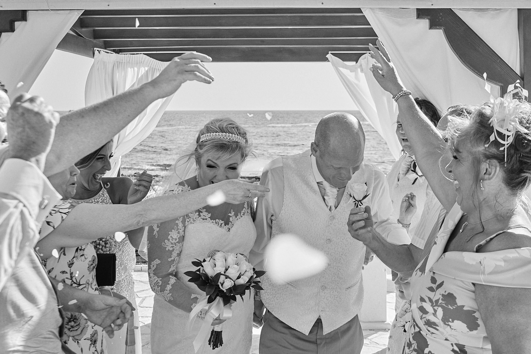 Monochrome, Black and White, B&W, Wedding photography of Kara and Ian taken at The Sentido Cypria Bay, in Pafos, Cyprus by Cyprus Wedding photographer - Richard King. September 2018. The wedding included a trip on a wedding bus. Monochrome, Black and White, B&W, Wedding photography of Kara and Ian taken at The Sentido Cypria Bay, in Pafos, Cyprus by Cyprus Wedding photographer - Richard King. September 2018. The wedding included a trip on a wedding bus.