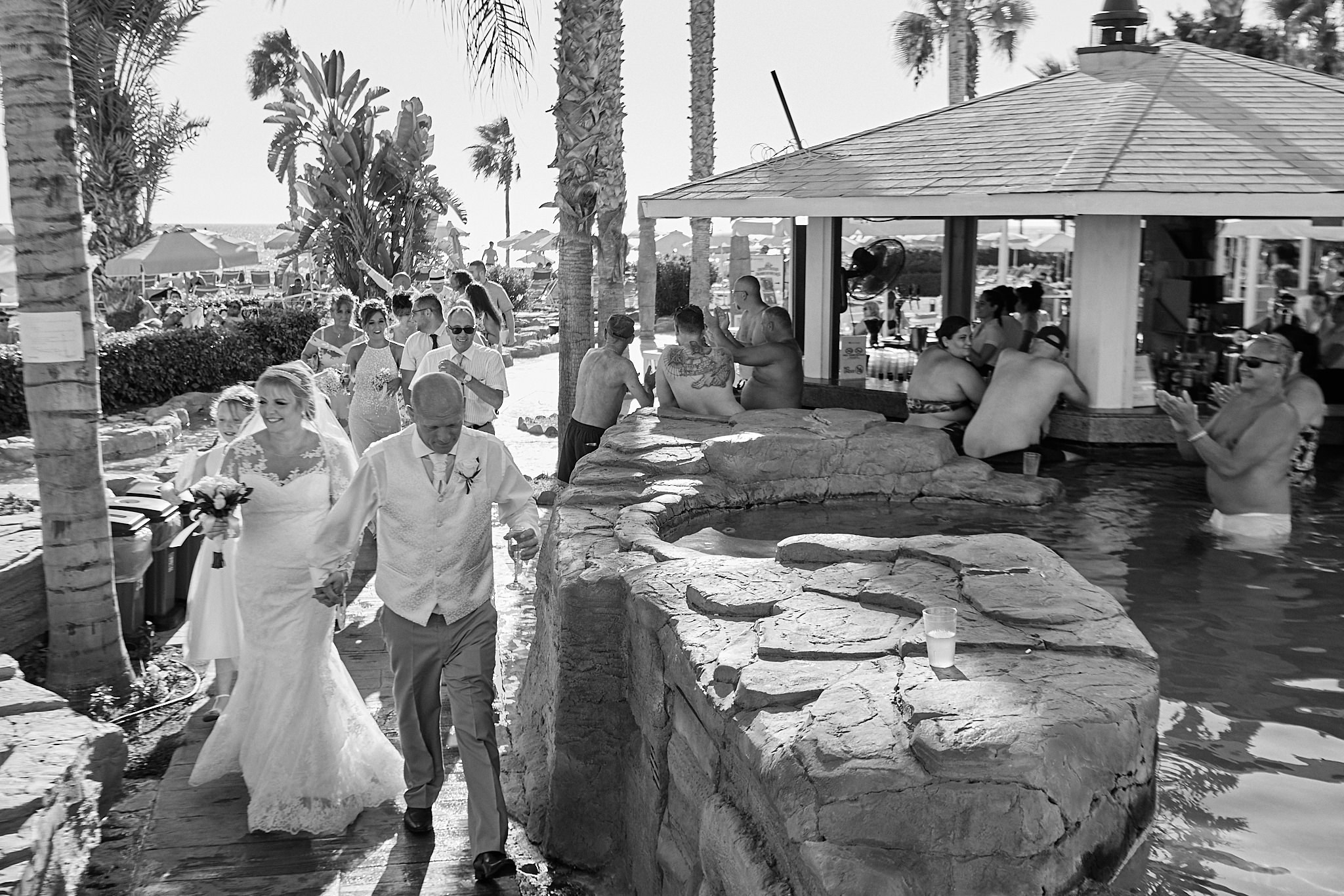 Monochrome, Black and White, B&W, Wedding photography of Kara and Ian taken at The Sentido Cypria Bay, in Pafos, Cyprus by Cyprus Wedding photographer - Richard King. September 2018. The wedding included a trip on a wedding bus. Monochrome, Black and White, B&W, Wedding photography of Kara and Ian taken at The Sentido Cypria Bay, in Pafos, Cyprus by Cyprus Wedding photographer - Richard King. September 2018. The wedding included a trip on a wedding bus.