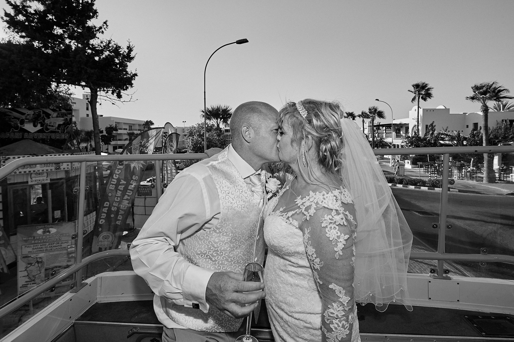 Monochrome, Black and White, B&W, Wedding photography of Kara and Ian taken at The Sentido Cypria Bay, in Pafos, Cyprus by Cyprus Wedding photographer - Richard King. September 2018. The wedding included a trip on a wedding bus. Monochrome, Black and White, B&W, Wedding photography of Kara and Ian taken at The Sentido Cypria Bay, in Pafos, Cyprus by Cyprus Wedding photographer - Richard King. September 2018. The wedding included a trip on a wedding bus.