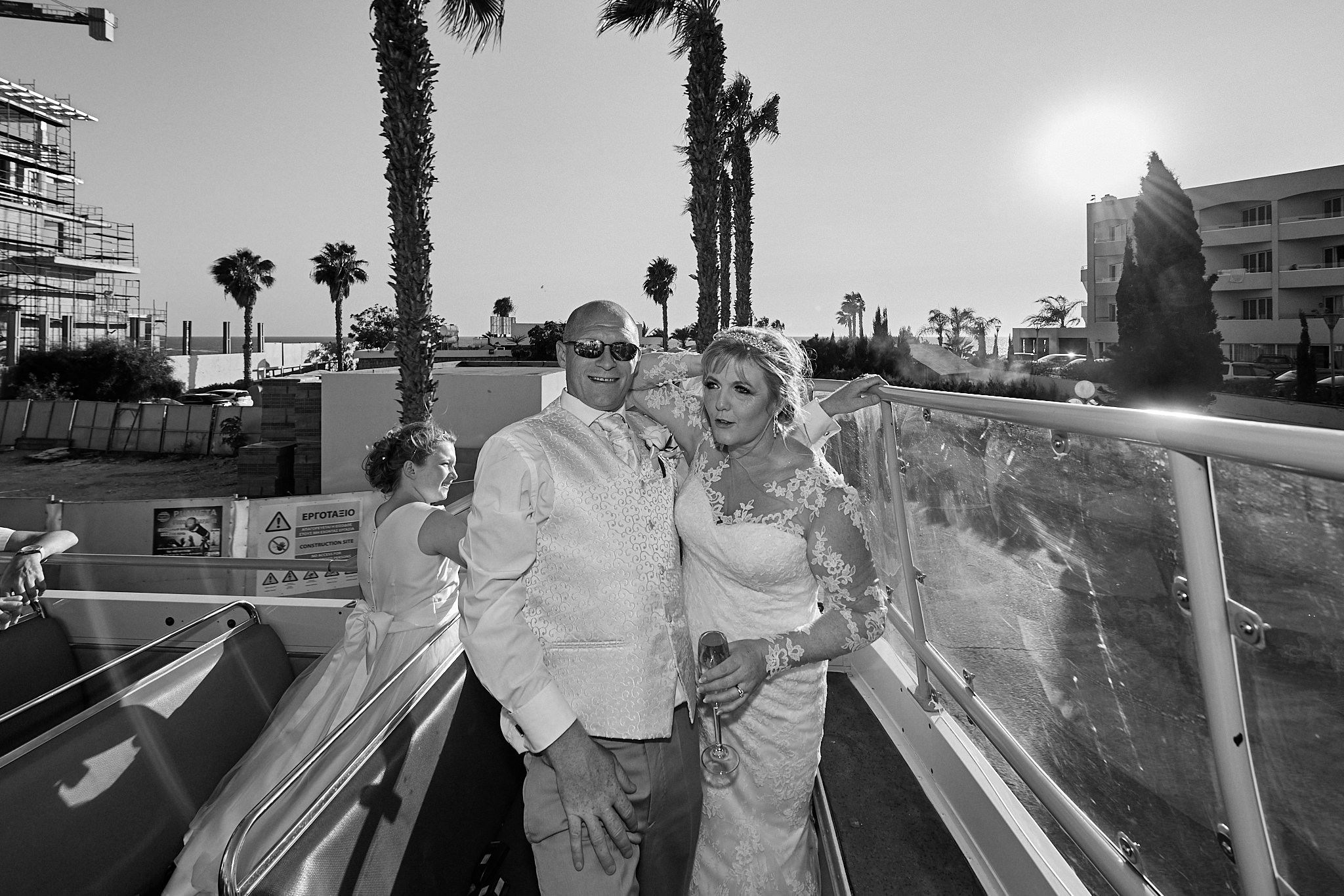 Monochrome, Black and White, B&W, Wedding photography of Kara and Ian taken at The Sentido Cypria Bay, in Pafos, Cyprus by Cyprus Wedding photographer - Richard King. September 2018. The wedding included a trip on a wedding bus. Monochrome, Black and White, B&W, Wedding photography of Kara and Ian taken at The Sentido Cypria Bay, in Pafos, Cyprus by Cyprus Wedding photographer - Richard King. September 2018. The wedding included a trip on a wedding bus.