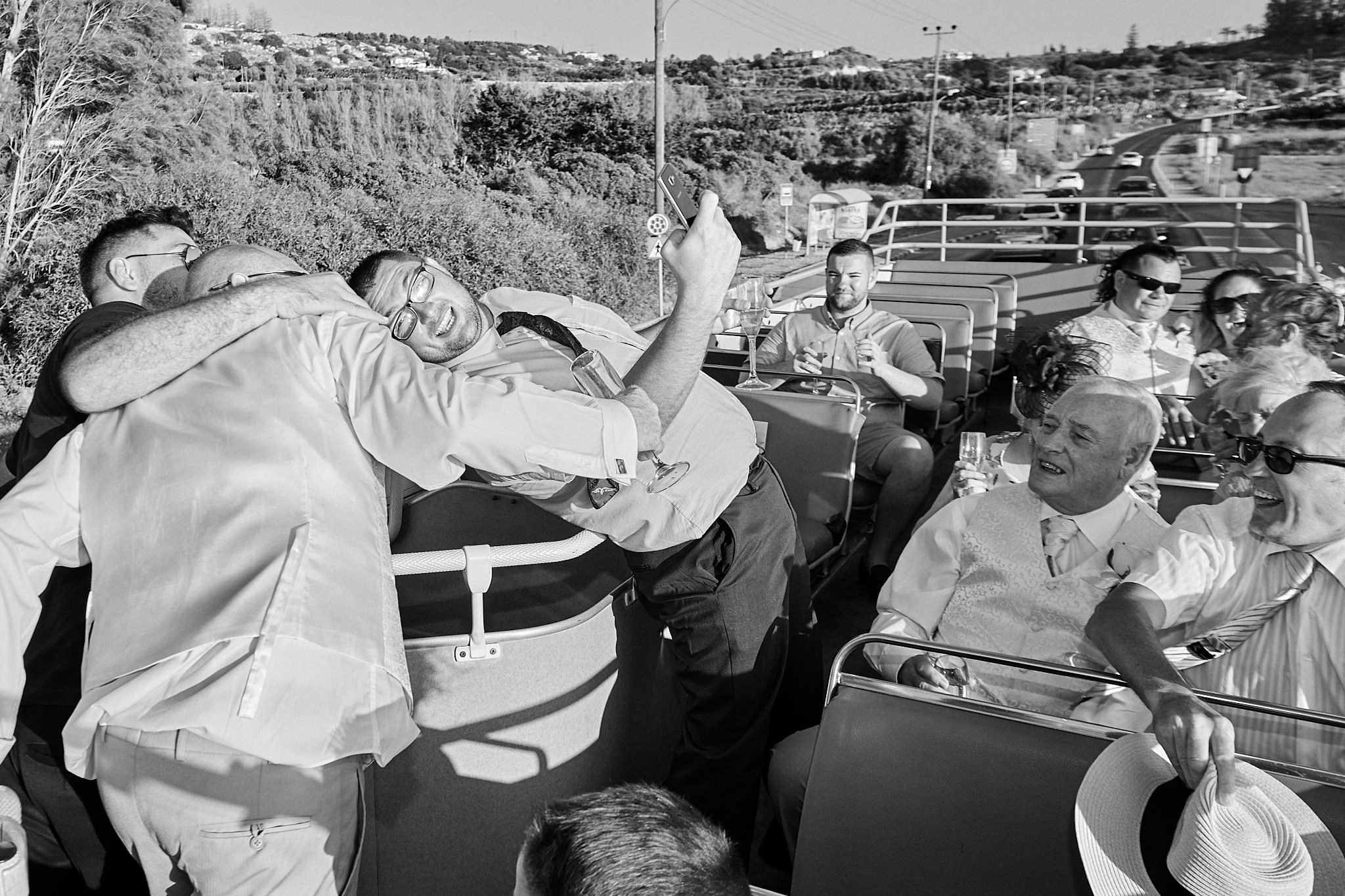 Monochrome, Black and White, B&W, Wedding photography of Kara and Ian taken at The Sentido Cypria Bay, in Pafos, Cyprus by Cyprus Wedding photographer - Richard King. September 2018. The wedding included a trip on a wedding bus. Monochrome, Black and White, B&W, Wedding photography of Kara and Ian taken at The Sentido Cypria Bay, in Pafos, Cyprus by Cyprus Wedding photographer - Richard King. September 2018. The wedding included a trip on a wedding bus.