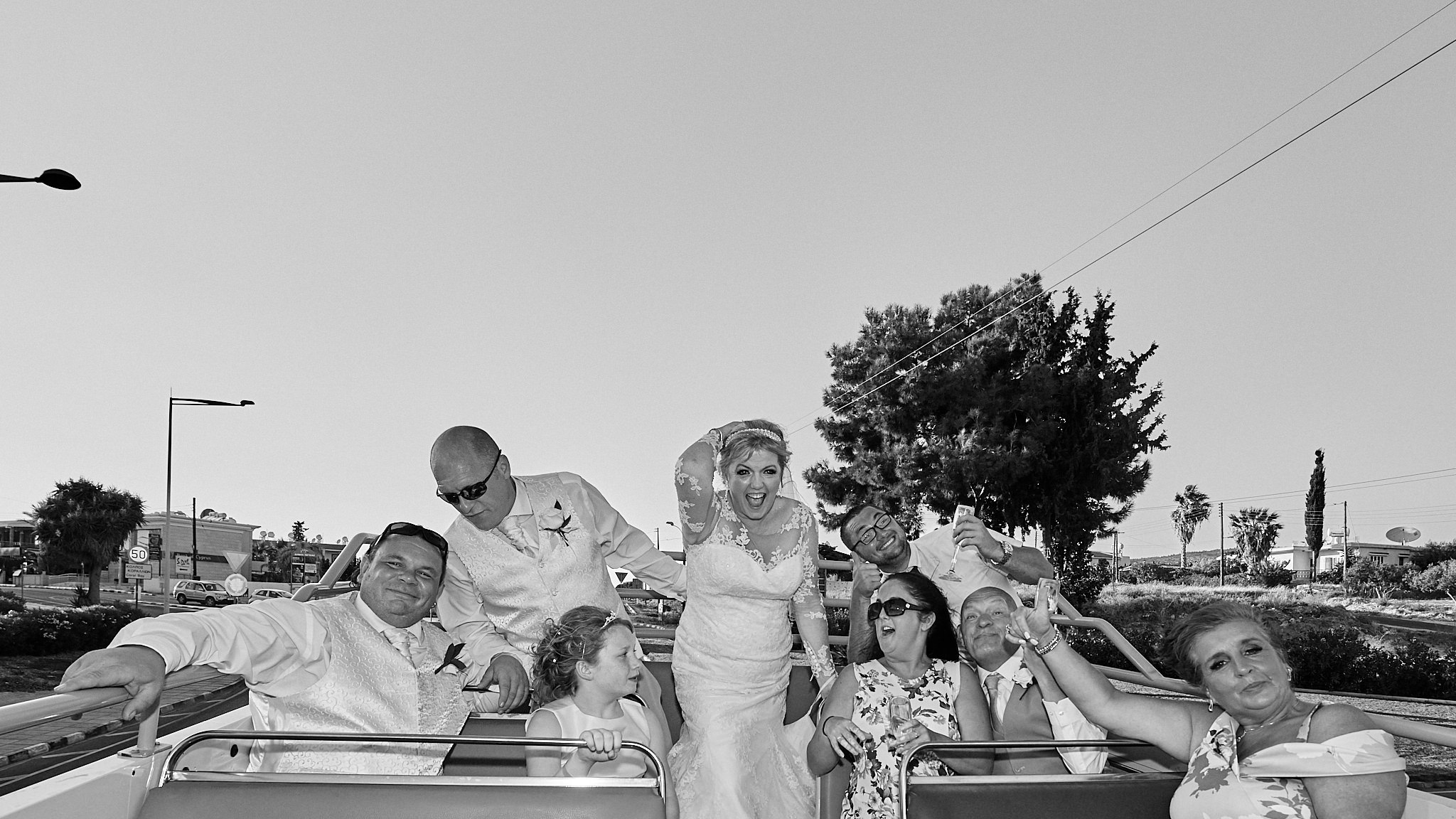 Monochrome, Black and White, B&W, Wedding photography of Kara and Ian taken at The Sentido Cypria Bay, in Pafos, Cyprus by Cyprus Wedding photographer - Richard King. September 2018. The wedding included a trip on a wedding bus. Monochrome, Black and White, B&W, Wedding photography of Kara and Ian taken at The Sentido Cypria Bay, in Pafos, Cyprus by Cyprus Wedding photographer - Richard King. September 2018. The wedding included a trip on a wedding bus.
