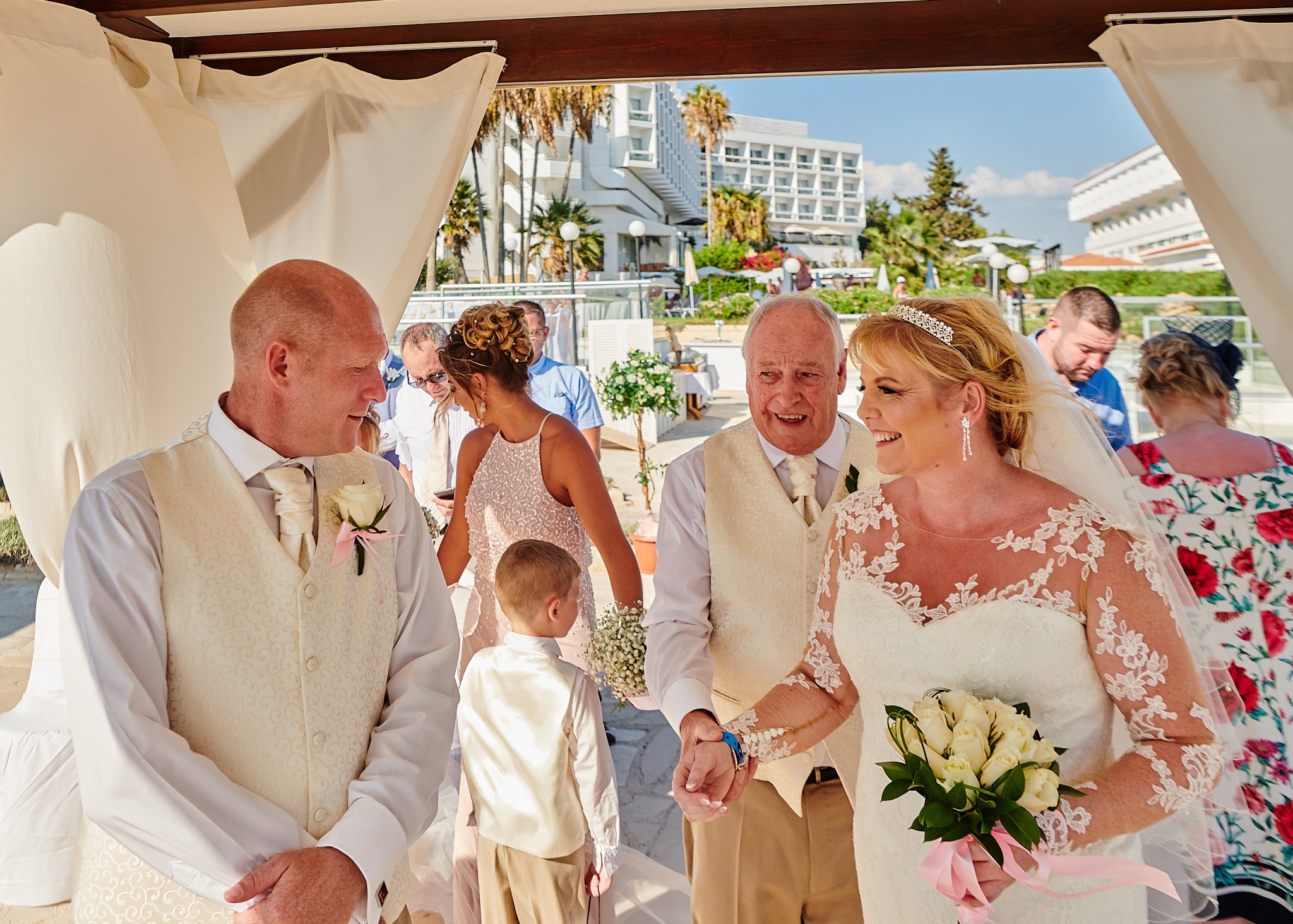 Wedding photography of Kara and Ian taken at The Sentido Cypria Bay, in Pafos, Cyprus by Richard King. September 2018. The wedding included a trip on a wedding bus. Wedding photography of Kara and Ian taken at The Sentido Cypria Bay, in Pafos, Cyprus by Richard King. September 2018. The wedding included a trip on a wedding bus.