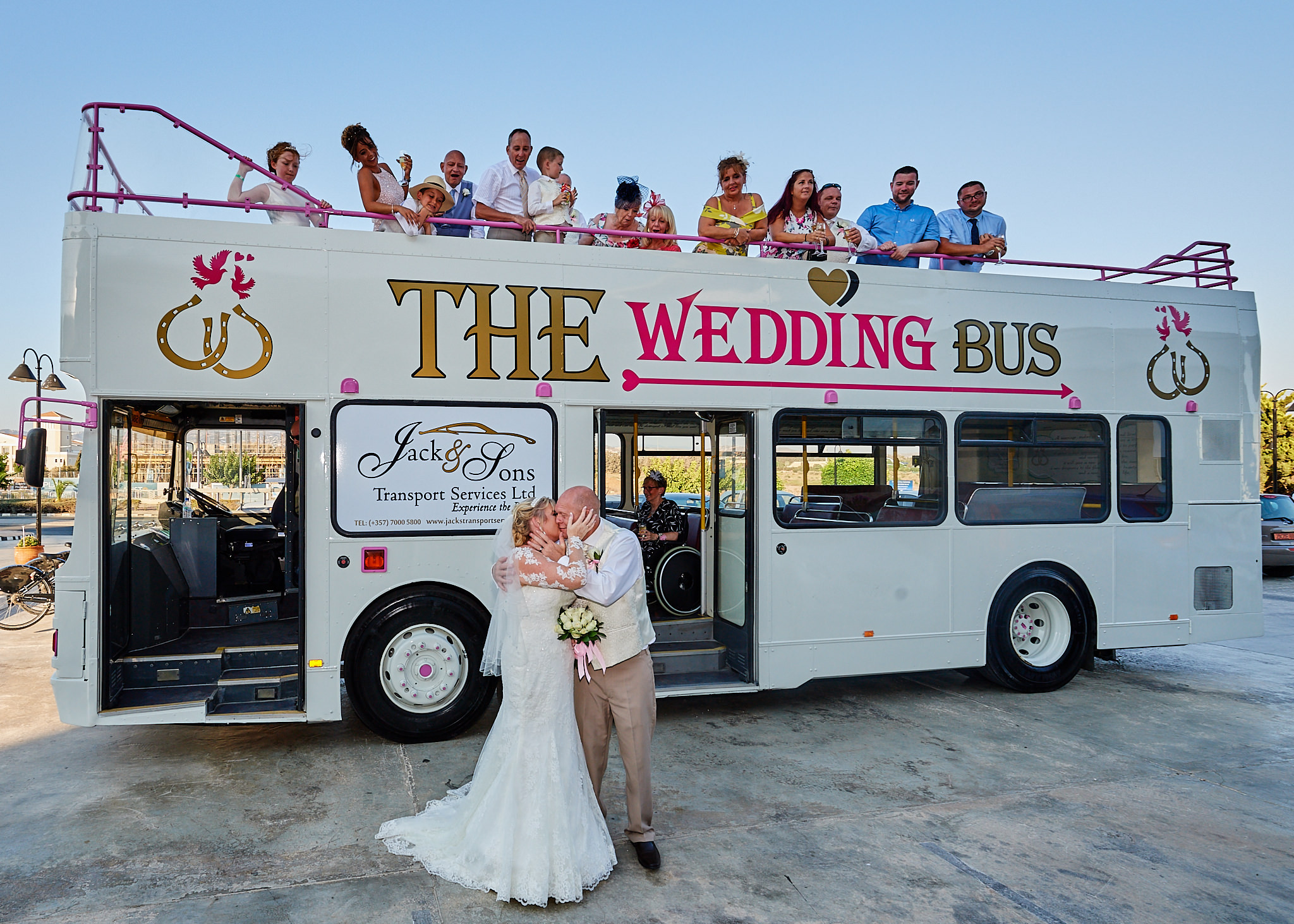 Wedding photography of Kara and Ian taken at The Sentido Cypria Bay, in Pafos, Cyprus by Richard King. September 2018. The wedding included a trip on a wedding bus. Wedding photography of Kara and Ian taken at The Sentido Cypria Bay, in Pafos, Cyprus by Richard King. September 2018. The wedding included a trip on a wedding bus.