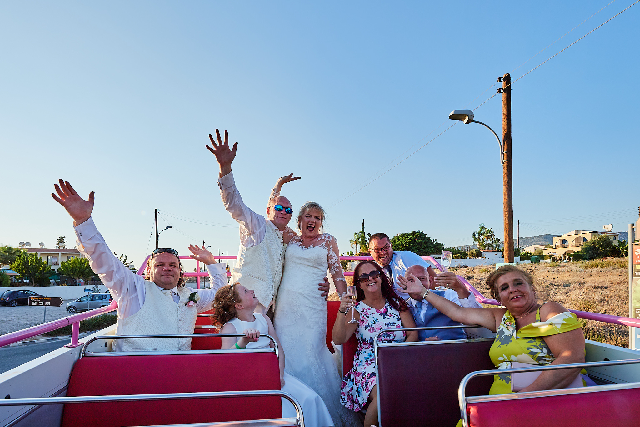 Wedding photography of Kara and Ian taken at The Sentido Cypria Bay, in Pafos, Cyprus by Richard King. September 2018. The wedding included a trip on a wedding bus. Wedding photography of Kara and Ian taken at The Sentido Cypria Bay, in Pafos, Cyprus by Richard King. September 2018. The wedding included a trip on a wedding bus.