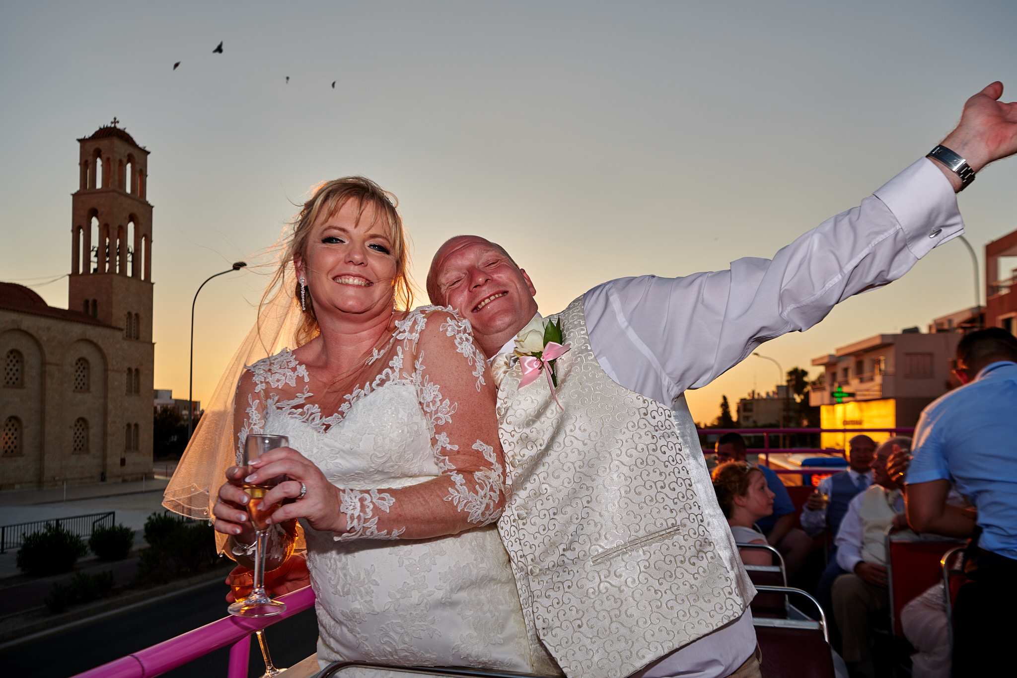 Wedding photography of Kara and Ian taken at The Sentido Cypria Bay, in Pafos, Cyprus by Richard King. September 2018. The wedding included a trip on a wedding bus. Wedding photography of Kara and Ian taken at The Sentido Cypria Bay, in Pafos, Cyprus by Richard King. September 2018. The wedding included a trip on a wedding bus.
