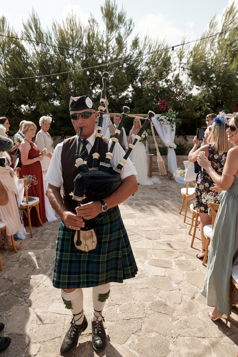 The Scottish wedding of Kirsten and Ryan, held in the Liopetro venue in Kouklia, nestled in the Cypriot countryside overlooking the Mediterranean Sea